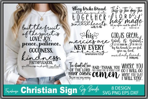 Farmhouse Christian Sign SVG Bundle for T-Shirt Designs