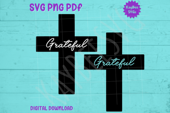 Grateful Christian Cross Easter SVG PNG for T-Shirt Designs