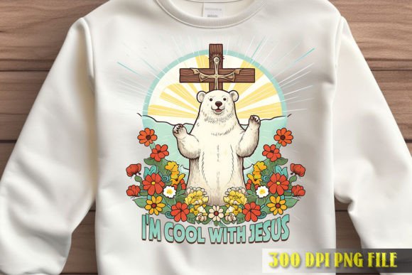 I m Cool with Jesus Polar Bear Art for T-Shirt Designs
