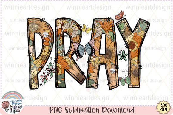 Pray Flowers Christian Sublimation: T-Shirt Brand Design