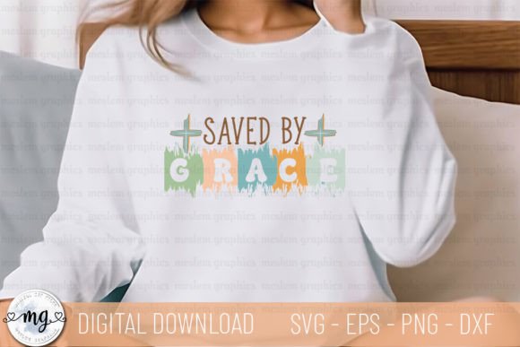 Saved by Grace: Christian SVG for T-Shirt Designs