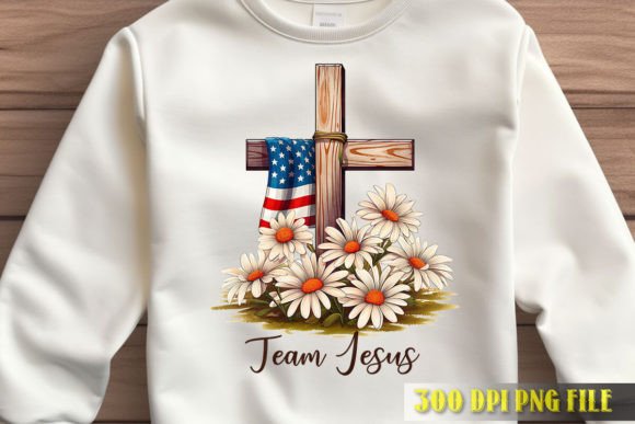 Team Jesus American Flag Art T-Shirt Designs Review